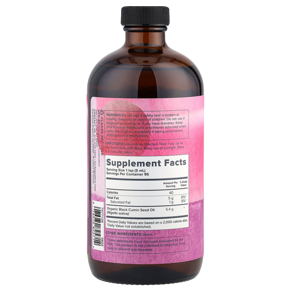 Heritage Store, масло черного тмина, 473 мл (16 жидк. унций)