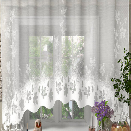 Занавеска "Л. А388Р", цвет белый, на шторной ленте, Беларусь.