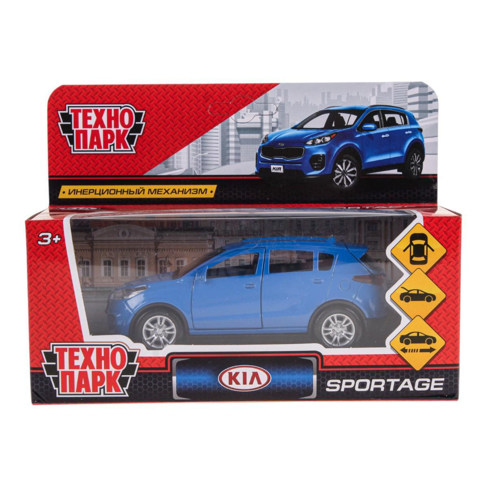 Модель ин. мет. "Kia Sportage" 12см, открыв. двери, синий в коробка SPORTAGE-BU (Технопарк)