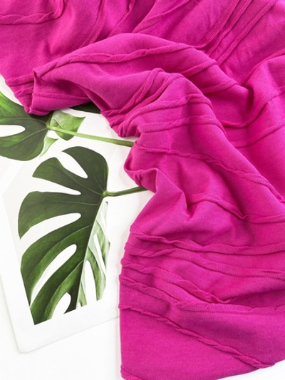 ФУКСИЯ - Трикотаж с защипами в виде волн (КРВ221 Олеся)