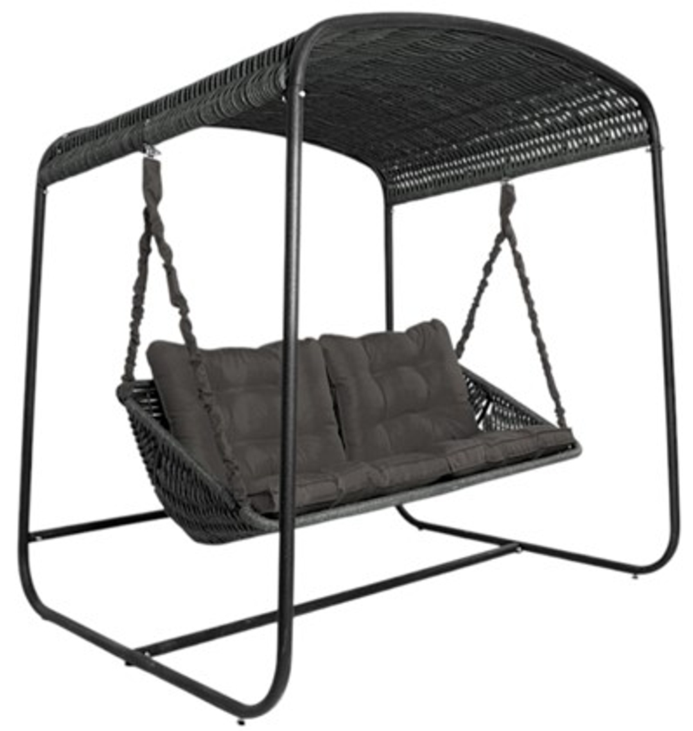 Качели в сад DeckWOOD Sky Bed Lite (черный, подушка графит)