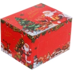 Кружка стеклянная 280мл «Дед Мороз» на бамбуковой подставке с ложкой, в подарочной коробке