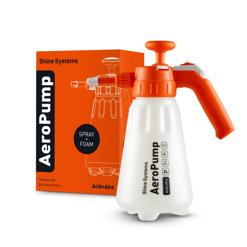 Shine Systems AeroPump Acid+Alco - пенно-эмульсионный помповый распылитель для кислот и спиртов, 2л