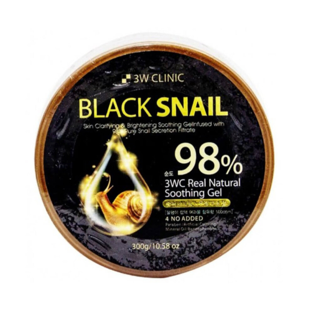 Гель для лица и тела 3W Clinic Black Snail 98% Natural Soothing Gel с Муцином Черной улитки 300 г