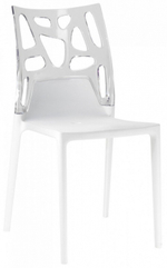 Стул пластиковый Papatya Ego-Rock, белый, прозрачный