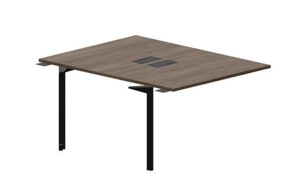 Составной стол на 2 рабочих места 118х156,6х75см (2 металлических  аутлета) - приставной элемент