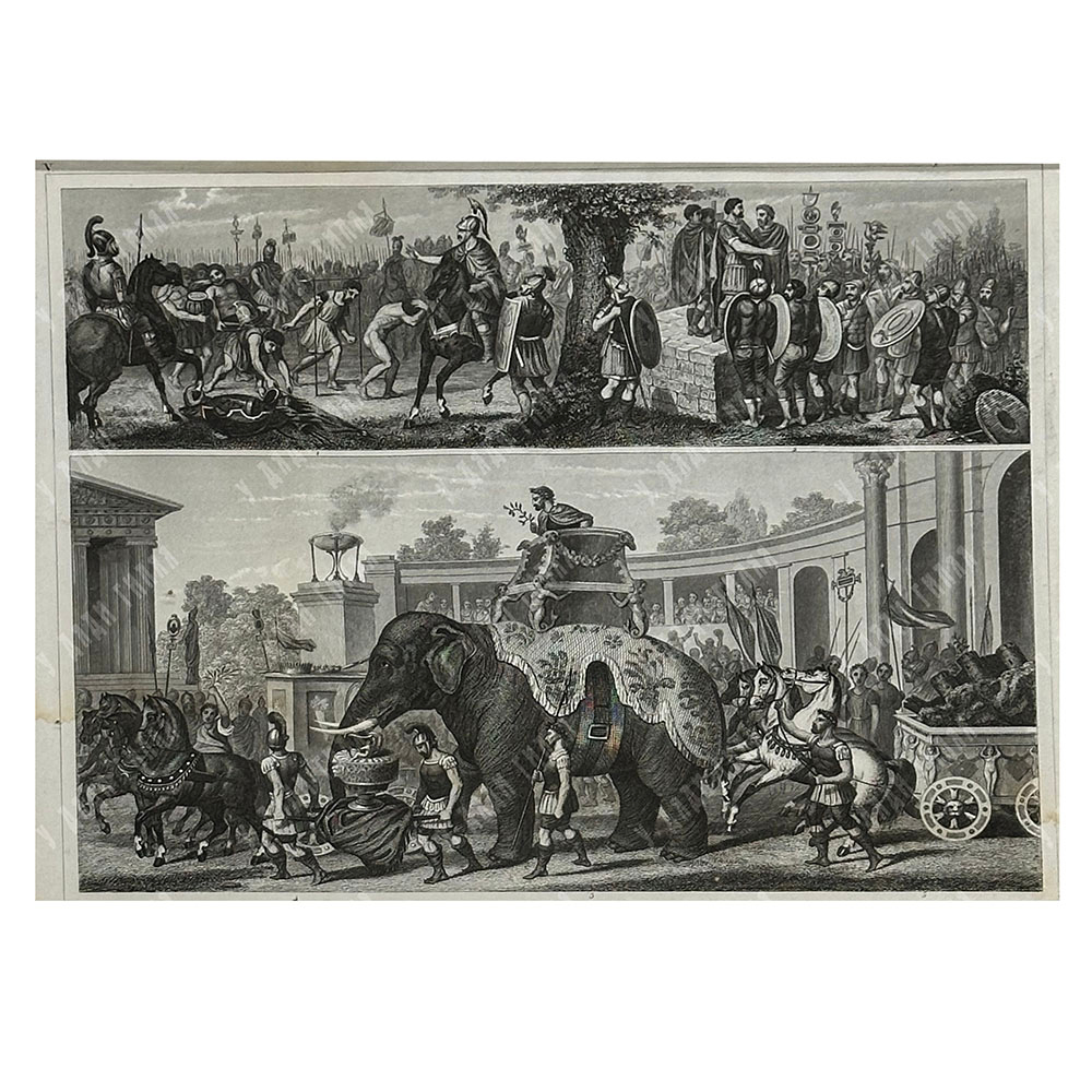 Уинклс Г., Хек И. Г. Триумфальная процессия в Риме. Резцовая гравюра на стали, Лейпциг, 1851