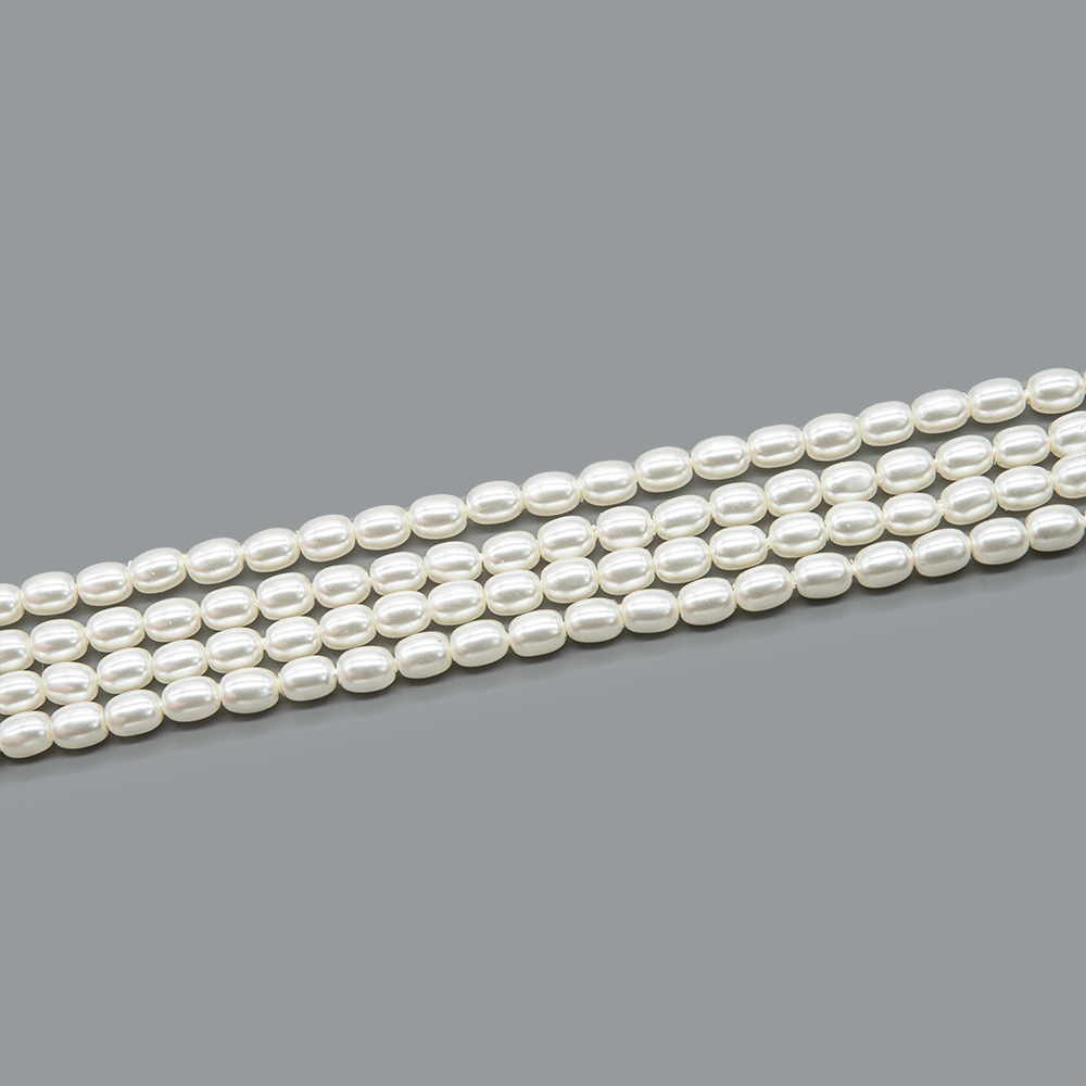 Хрустальный жемчуг, оттенок "Белый", рис 3*4мм