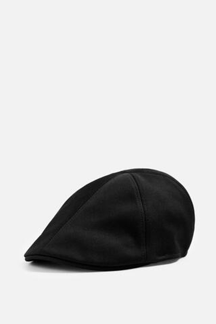 ZARA ПЛОСКАЯ КЕПКА ИЗ РЕЛЬЕФНОЙ ТКАНИ, ЧЕРНЫЙ