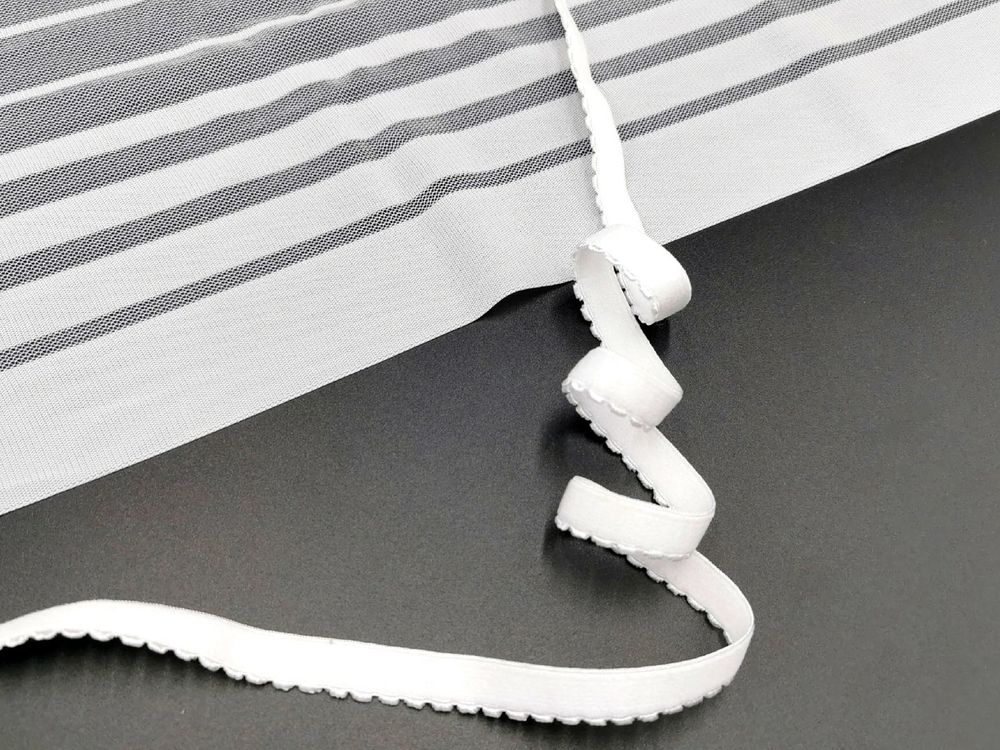 Отделочная резинка с фестонами, ОПТ, 12 мм, белая (Арт: OTR641/12A-001), уп