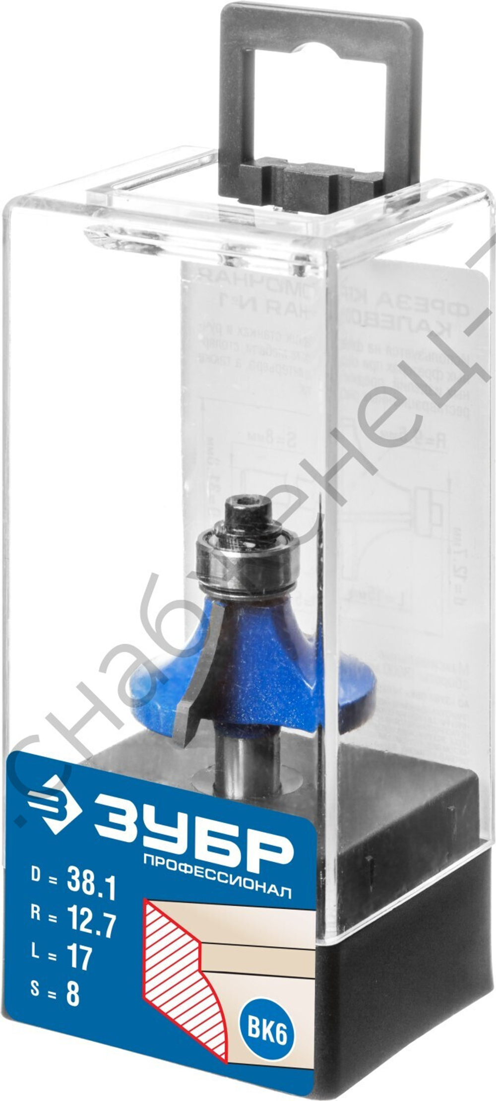 ЗУБР 38.1x17мм, радиус 12.7мм, фреза кромочная калевочная №1