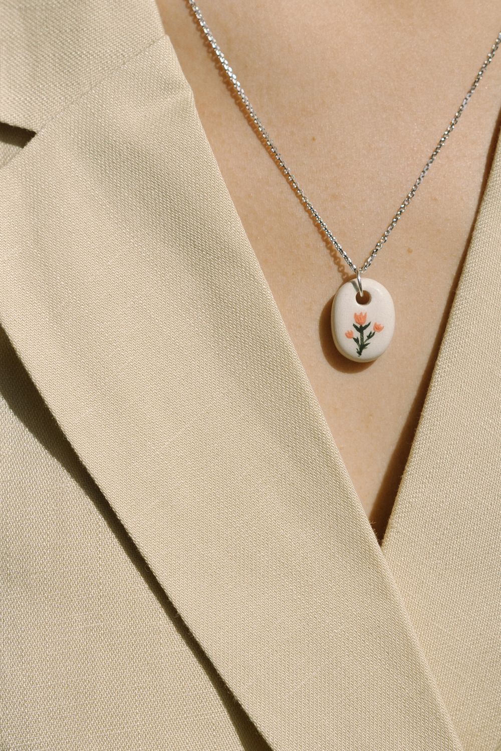 Кулон Цветок, керамика