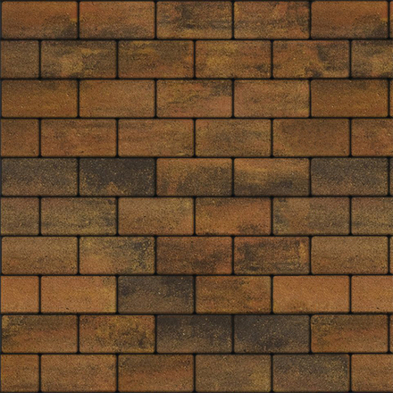 Тротуарная плитка ПРЯМОУГОЛЬНИК 200x100 мм - Листопад гладкий Саванна