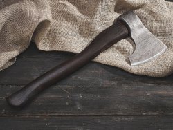 Топор "Дорожный", рукоять комель берёзы (морилка)