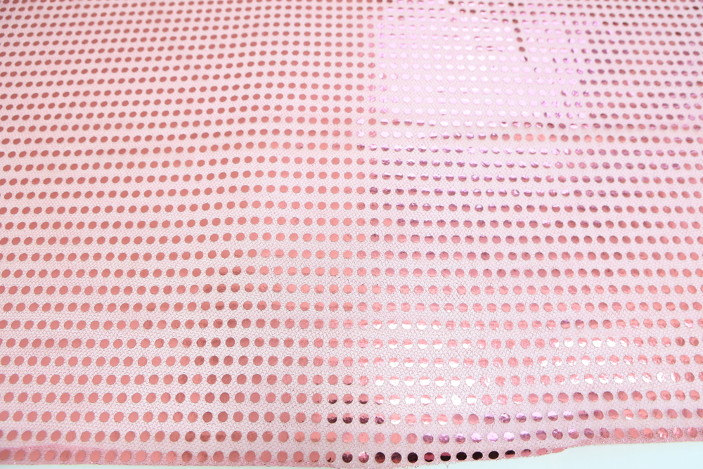 Трикотаж с пайетками светло-розовый