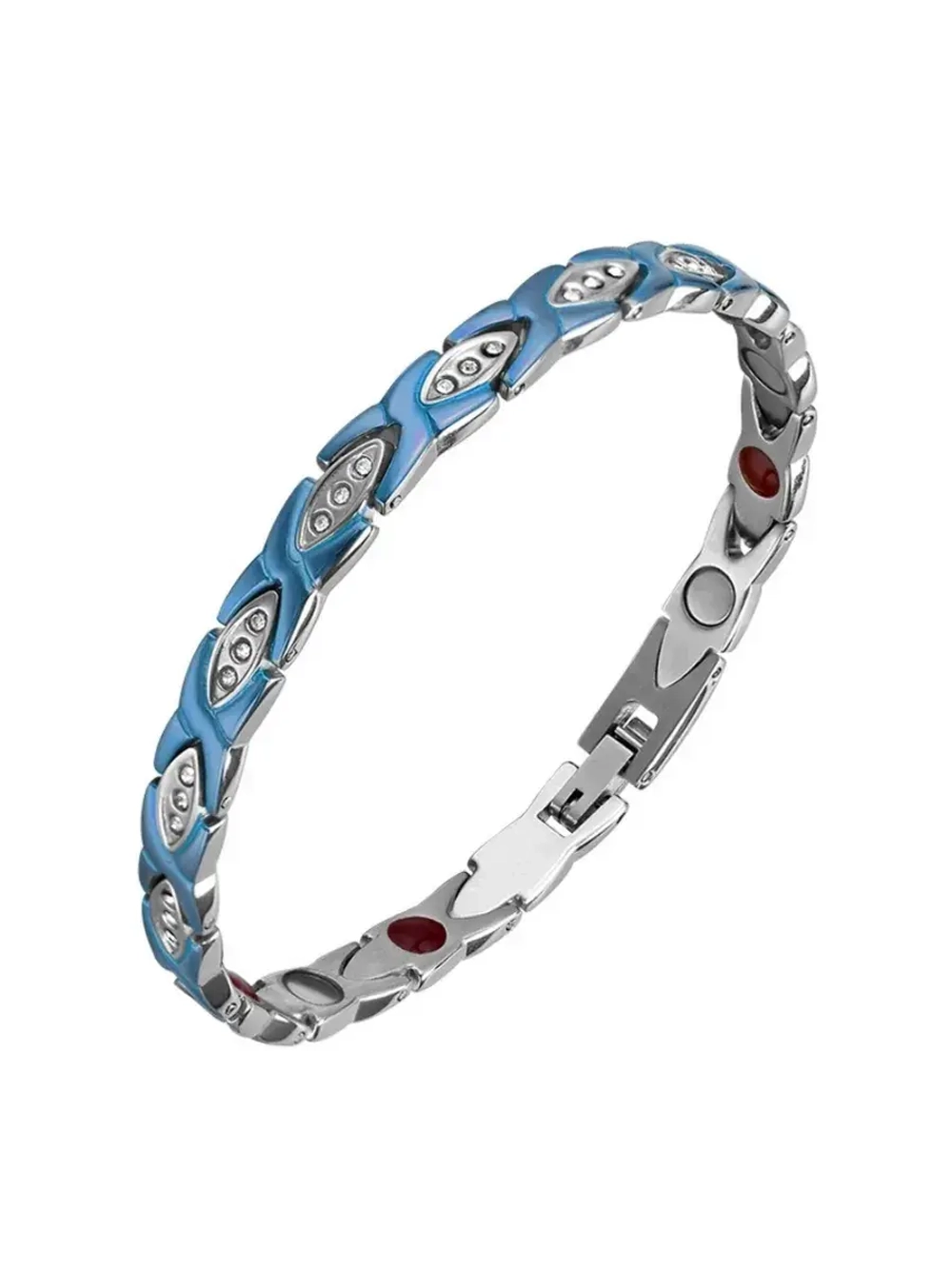 Магнитный браслет из титана с цирконом