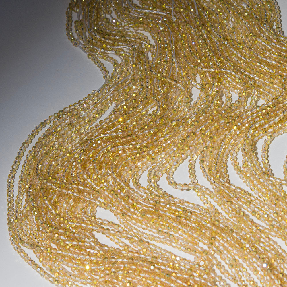 Золотистая шпинель синтетическая с эффектом нанесения потали, 3мм, шар, микроогранка