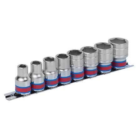 KING TONY (4510SR) Набор торцевых головок 1/2", 6-гранные, 3/8"-7/8", 8 предметов