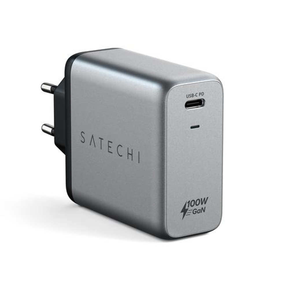 Сетевое зарядное устройство Satechi мощностью 100 Вт (USB-C) (GaN) Мощный адаптер питания. Есть поддержка PD