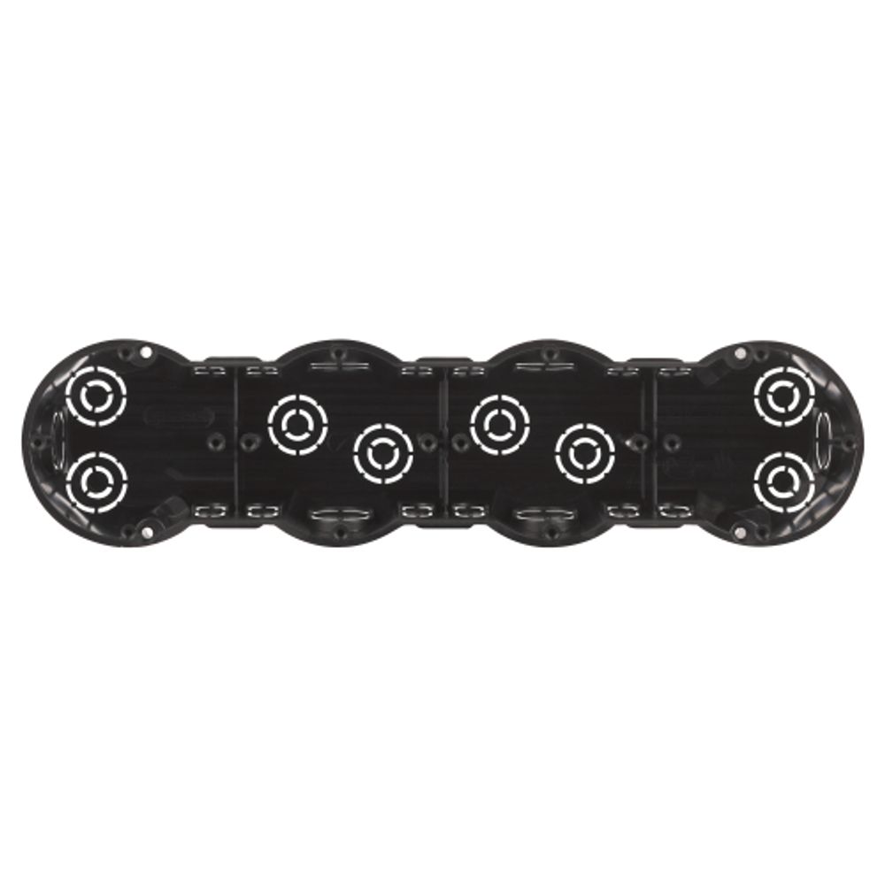 Коробка установочная ЭРА KUT-4-70-45 черная 4х местная 283х70х45мм для твердых стен саморезы IP30