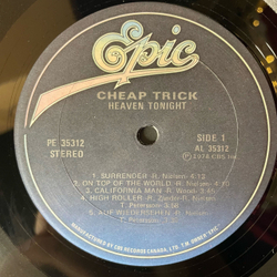 Винтажная виниловая пластинка LP Cheap Trick Heaven Tonight (Канада1978)