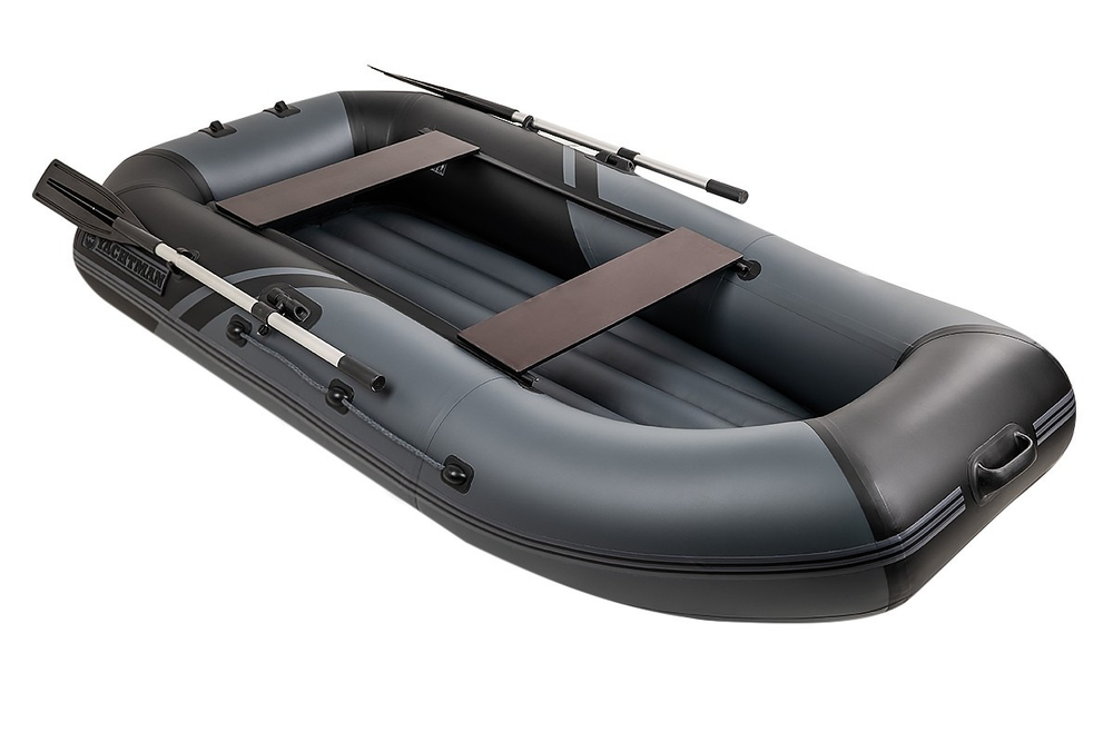 YACHTMAN-260 МНД НАДУВНОЕ ДНО (Яхтман) графит-черный (лодка ПВХ с усилением)
