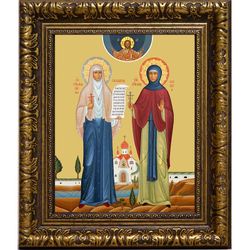 Елисавета Феодоровна и Варвара Алапаевская (Яковлева) преподобномученицы. Икона на холсте.