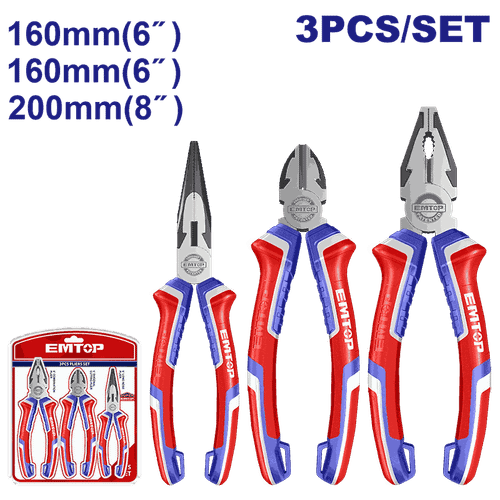 Набор шарнирно-губцевого инструмента Emtop 3 шт.