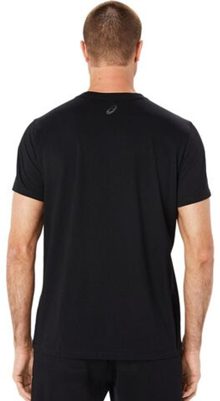 Мужская теннисная футболка Asics Logo Short Sleeve T-Shirt - performance black/Графит grey