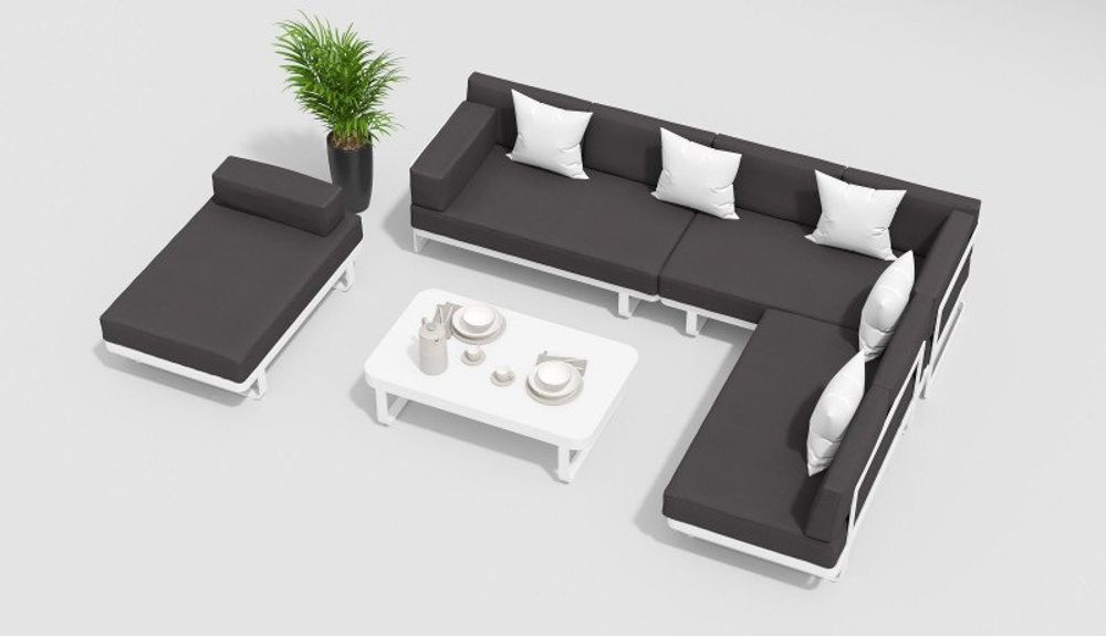 Hacienda, набор белый/антрацит, алюминий