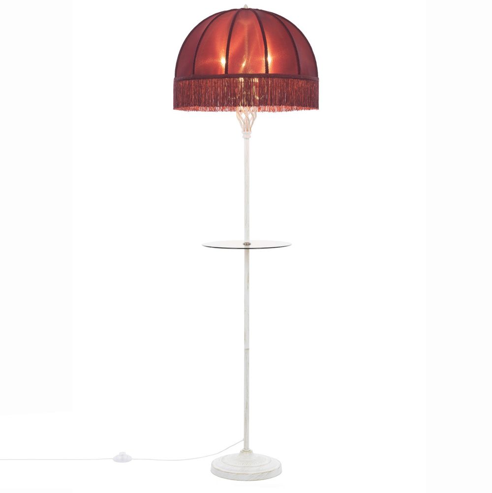 Citilux Базель CL407923T Торшер патина со столиком и красным абажуром
