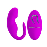 Лиловый вибростимулятор для пар с выделенной головкой и пультом ДУ (Цвет: лиловый)
