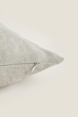 ZARA HOME ЛЬНЯНОЙ ЧЕХОЛ ДЛЯ ДЕКОРАТИВНОЙ ПОДУШКИ XXL, СЕРЫЙ