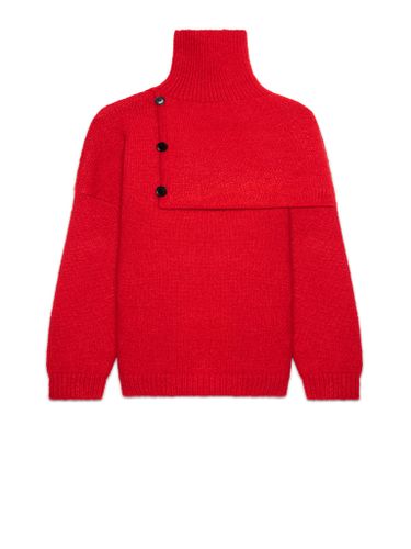 Красный свитер со съемным воротником-манишкой