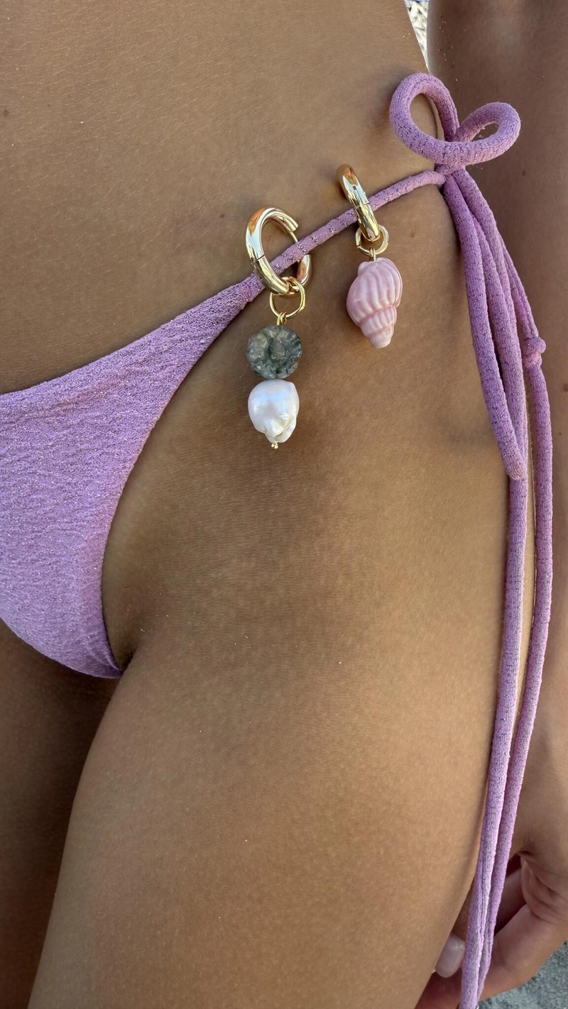 Серьга Керамическая Ракушка  – Розовая