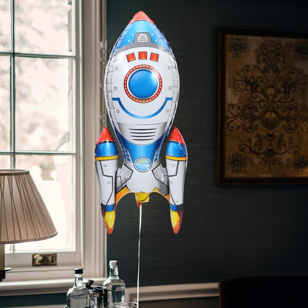 Фольгированный шар-фигура «Ракета синяя» AIR 127 см