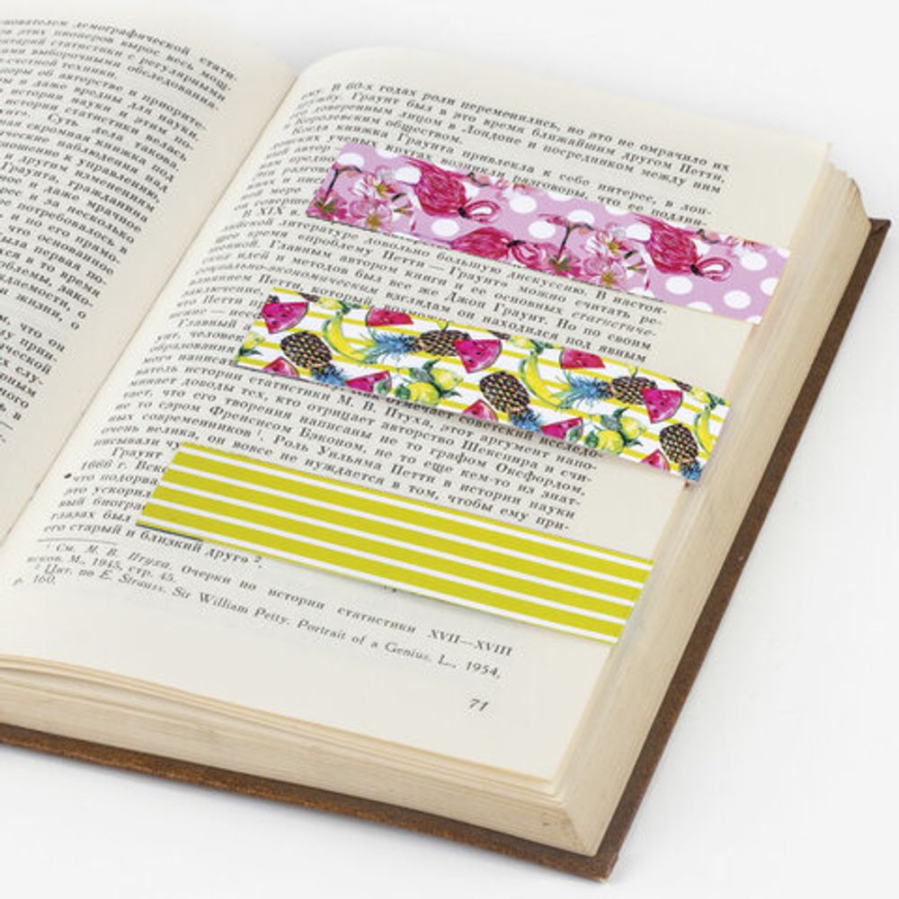 Закладки для книг с магнитом "ТРОПИКИ", набор 6 шт., блестки, 25x196 мм, ЮНЛАНДИЯ, 111637