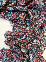 Шелк Liberty темно-серый с разноцветным цветочным принтом Coastal Blossom