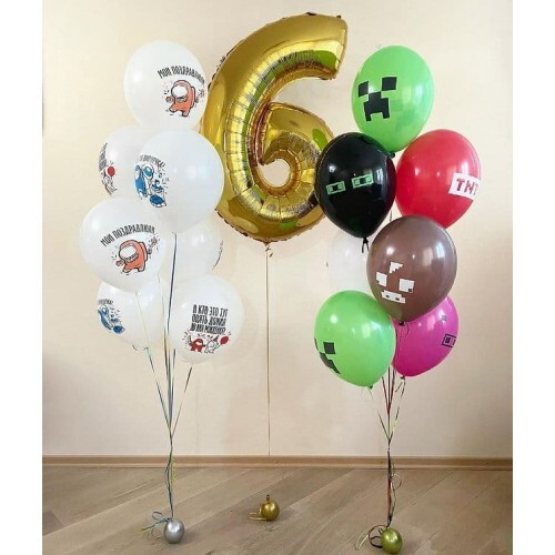 Комплект шаров «Minecraft&Among Us»