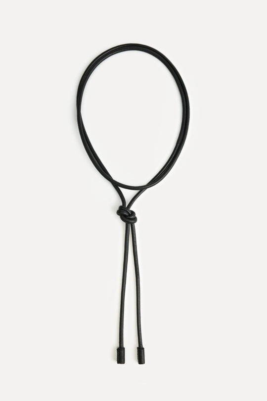 ZARA ТРУБЧАТЫЙ КОЖАНЫЙ РЕМЕНЬ — 50TH ANNIVERSARY, ЧЕРНЫЙ