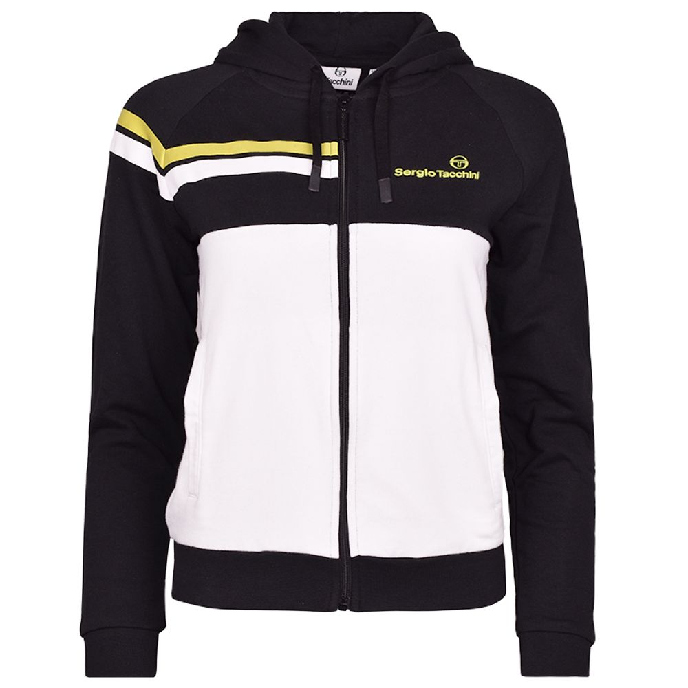 Кофта для мальчика теннисная Sergio Tacchini Viat Jr Hoodie - black/white/yellow