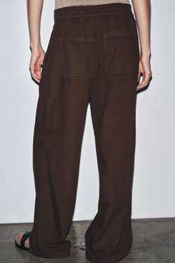 ZARA БРЮКИ-ДЖОГГЕРЫ — ZW COLLECTION, КОРИЧНЕВЫЙ