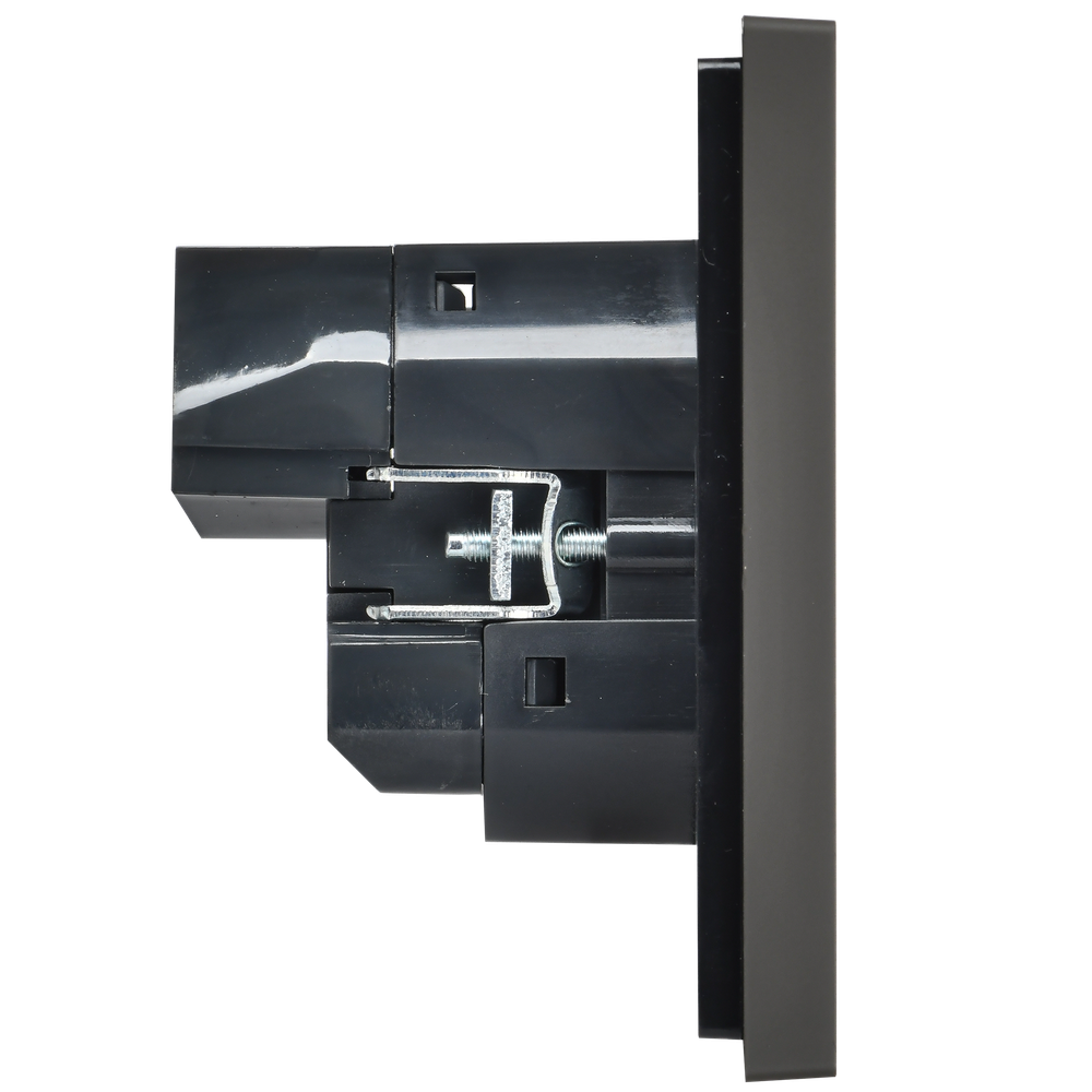 FORTE&PIANO Розетка 1-местная с заземлением с защитными шторками винтовое крепление 16А USB A+C 18Вт FP347 серый IEK