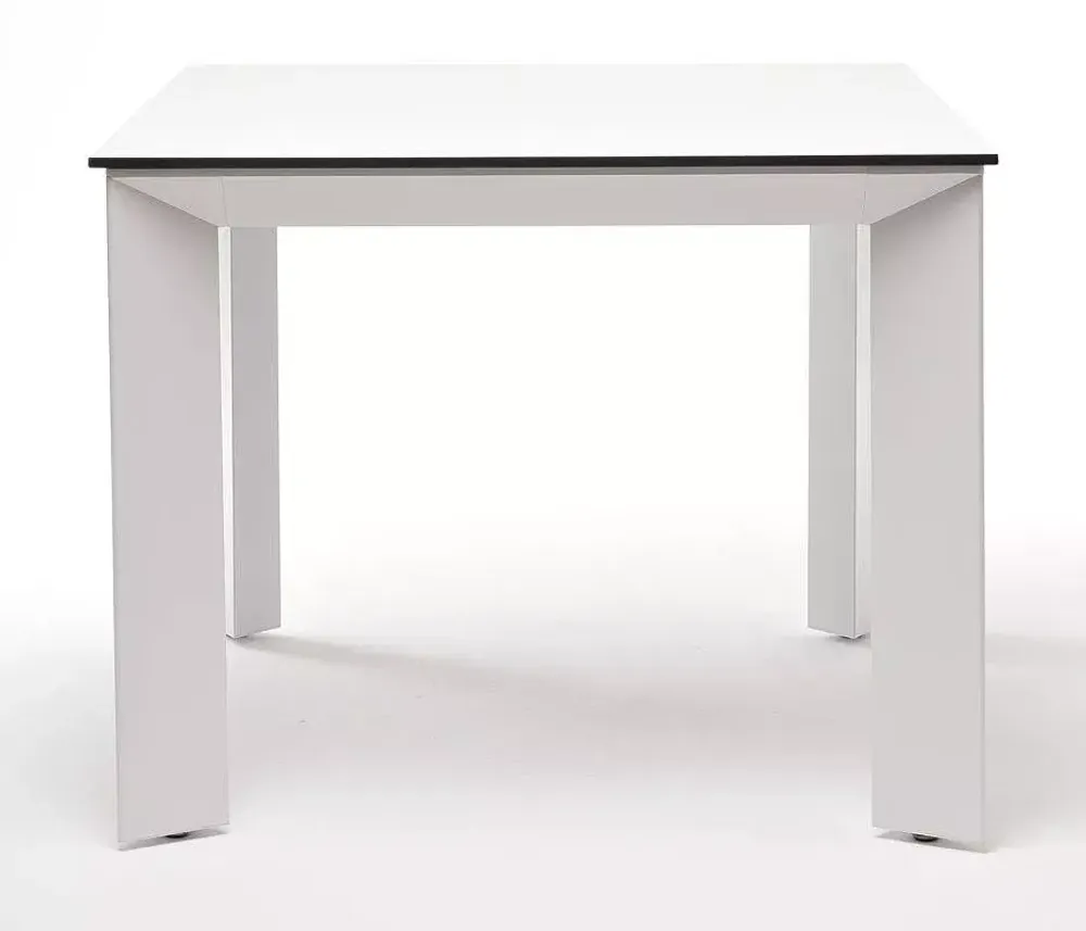 "Венето" обеденный стол из HPL 90х90см, цвет молочный, каркас белый