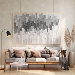 Панно декоративное с ручной росписью By Feel, 140х70 см, черно-белое