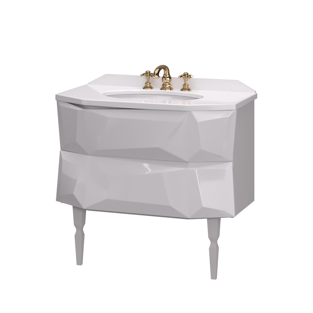 Тумба с раковиной AIMA Crystal 90 White