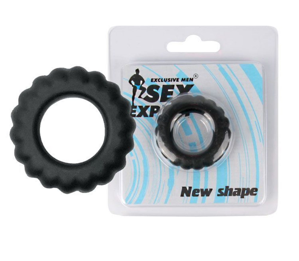 Большое эрекционное кольцо Sex Expert (Цвет: черный)