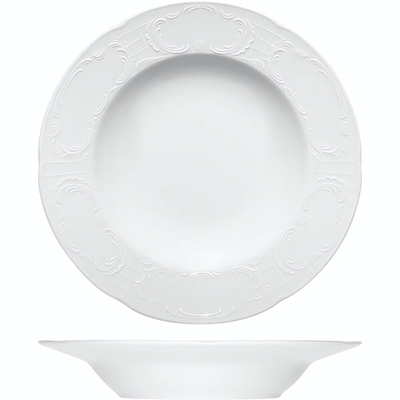 Тарелка глубокая «Моцарт»;фарфор;350мл;D=23,H=9см;белый (Цвет: белый)