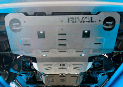 Защита радиатора и картера Rival для Toyota Fortuner II (V - 2.7; 2.8D) 4WD 2017-2020 2020-н.в./Toyota Hilux VIII (V - 2.4D; 2.8D) 4WD 2015-2018/Toyota Hilux VIII рестайлинг (V - 2.8D) 4WD 2018-2020 2020-н.в., штампованная, алюминий 6 мм, с крепежом, 2333.5710.1.6