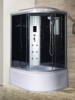 Душевая кабина RIVER  DUNAY 120/80/44  TH L 120х80 см,  тонированное стекло, поддон высокий, радио, левосторонняя